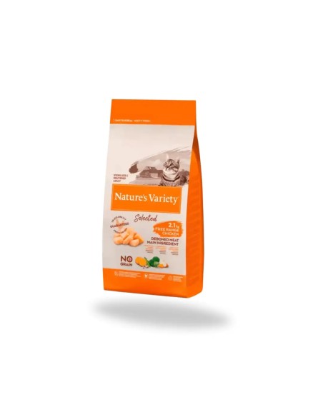 Comida para Gato Esterilizado NATURES VARIETY Selected Pollo 3kg